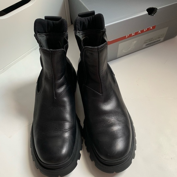 Prada Chunky Combat Lug Sole Boots bootie ankle - Picture 2 of 12